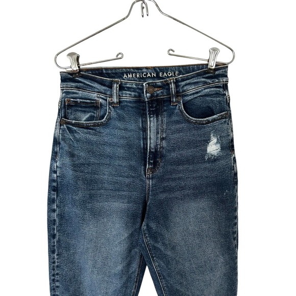 American Eagle sz X 4 long mom jean denim womens highest rise mom distressed - Picture 2 of 3